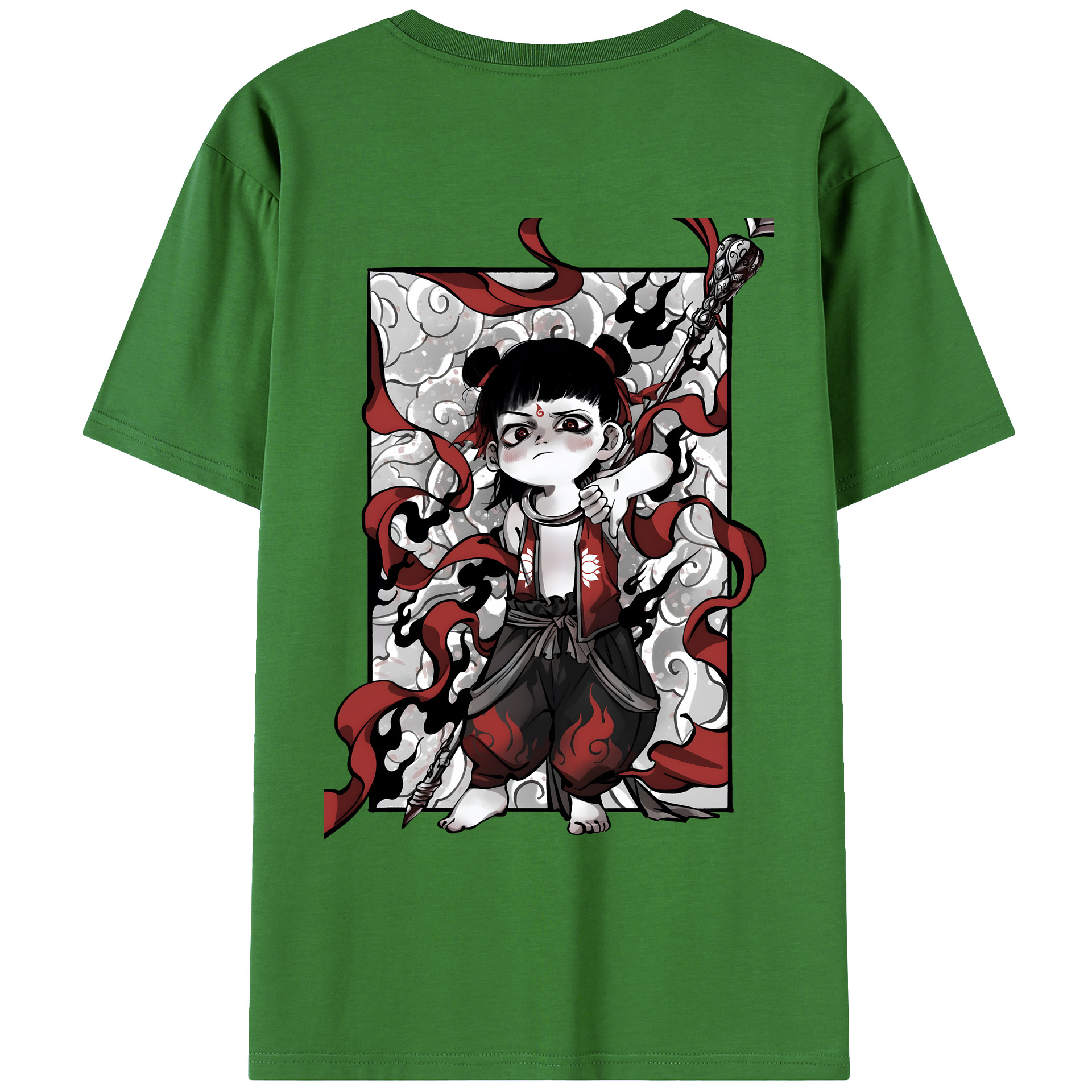 （画像用） Ne Zha 2 ナタ 魔童の大暴れ レディース半袖Tシャツ(バックプリント)